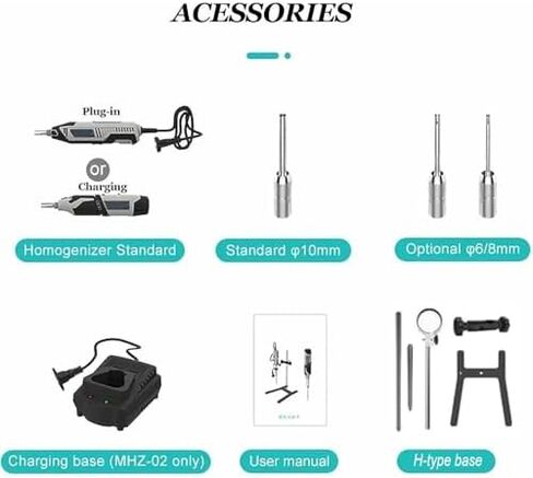 High-Speed Handheld Homogenizer for Cell & Tissue, 6 Adjustable Gears, 0.5-250ml Dispersing Mixer for Homogenization & Mixing, 10+6mm Charge, Lab Essential in Saudi Arabia