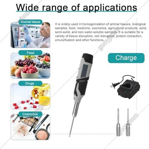 High-Speed Lab Homogenizer 0.5-250ml, Handheld Cosmetic Lotion Mixer with 6mm, 8mm, 10mm Heads, Ideal for Dispersing & Emulsifying in Laboratories in Kuwait