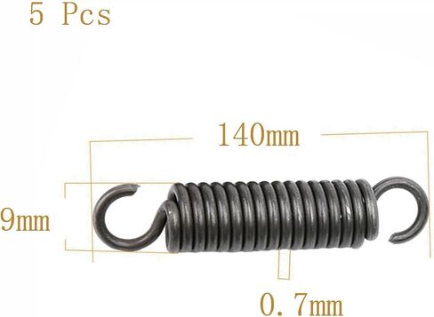 Springs,dualhooksprings, Spring Steel, Wire Diameter 0.7 mm, OD 9 mm, Free Length 100-1000 mm, 5 Pcs(0.7 x 9 x 120 mm) in Saudi Arabia
