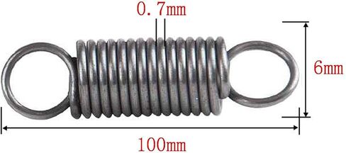 Pull Spring Double Loop Closed Hook, Pack of 10 Extension Spring Loop Hook Tension Spring 0.7x6x(50-100) mm(0.7 x 6 x 80 mm) in Kuwait