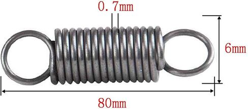 Pull Spring Double Loop Closed Hook, Pack of 10 Extension Spring Loop Hook Tension Spring 0.7x6x(50-100) mm(0.7 x 6 x 80 mm) in Kuwait