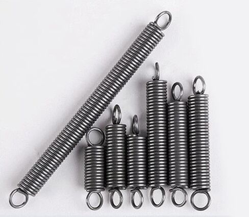 Pull Spring Double Loop Closed Hook, Extension Spring Loop Hook Tension Spring Pack of 10, Wire Diameter 0.7 mm, OD 10 mm, Free Length 50 mm in Saudi Arabia