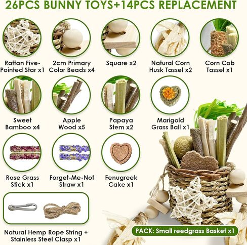 Toy for Rabbits, Bunny Toys for Rabbits Guinea Pig Chew Toy, Bunny Toys, Hamster Treats, Timothy Stick, Apple Sticks, Sweet Bamboo, for Guinea Pig, Hamster, Chinchilla, Rat, Small Animals in Saudi Arabia