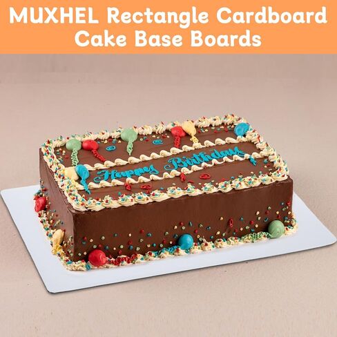50 PCS 14 "× 10" ألواح الكيك المستطيل ، ألواح قاعدة كعكة من الورق المقوى الأبيض ، لوحة كعكة متينة شحوم للحلويات والمعجنات in Kuwait
