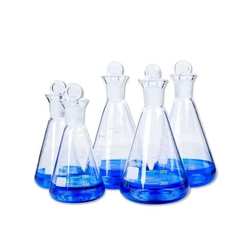 Borosilicate Glass Fixed Iodine Volumetric Flask - Stoppered Triangular Flask 19/24/29 Standard(500ml Joint 24) in Saudi Arabia