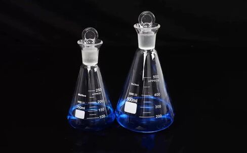 Borosilicate Glass Fixed Iodine Volumetric Flask - Stoppered Triangular Flask 19/24/29 Standard(500ml Joint 24) in Saudi Arabia