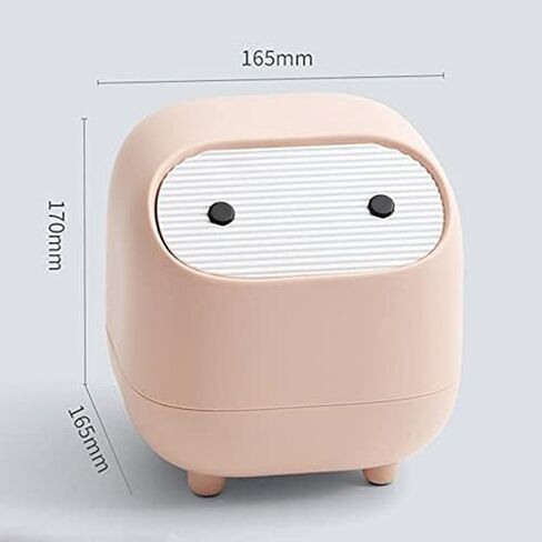 Household Daily Necessities Bedside Desktop Mini Trash Can Cute Cartoon Can See Furnishings Bedroom Storage Basket Wastebasket(White-Dinosaur Doodle4) in Saudi Arabia