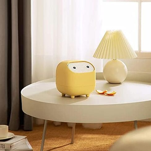 Household Daily Necessities Bedside Desktop Mini Trash Can Cute Cartoon Can See Furnishings Bedroom Storage Basket Wastebasket(White-Dinosaur Doodle4) in Saudi Arabia