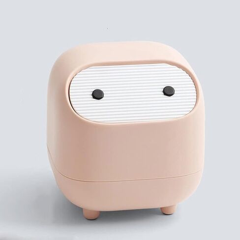 Household Daily Necessities Bedside Desktop Mini Trash Can Cute Cartoon Can See Furnishings Bedroom Storage Basket Wastebasket(White-Dinosaur Doodle4) in Saudi Arabia