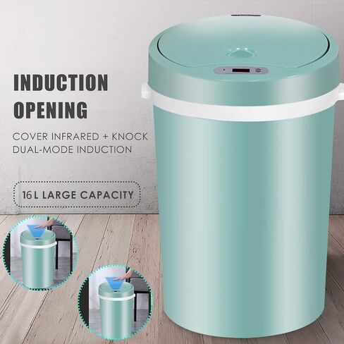 16L Automatic Intelligent Sensor Smart Trash Can Intelligent Waste Bin Sensor Dustbin Plastic Household Dry and Wet Trash Bin(C) in Saudi Arabia