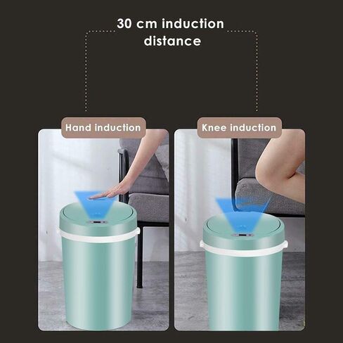 16L Automatic Intelligent Sensor Smart Trash Can Intelligent Waste Bin Sensor Dustbin Plastic Household Dry and Wet Trash Bin(C) in Saudi Arabia