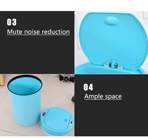 16L Automatic Intelligent Sensor Smart Trash Can Intelligent Waste Bin Sensor Dustbin Plastic Household Dry and Wet Trash Bin(C) in Saudi Arabia