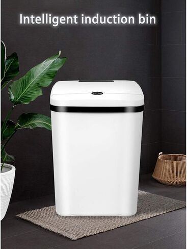 15L Smart Trash Can Household Charging Light Energy Trash Can Automatic Induction Dustbin with Lid Kitchen Bathroom Dustbin(D) in Saudi Arabia