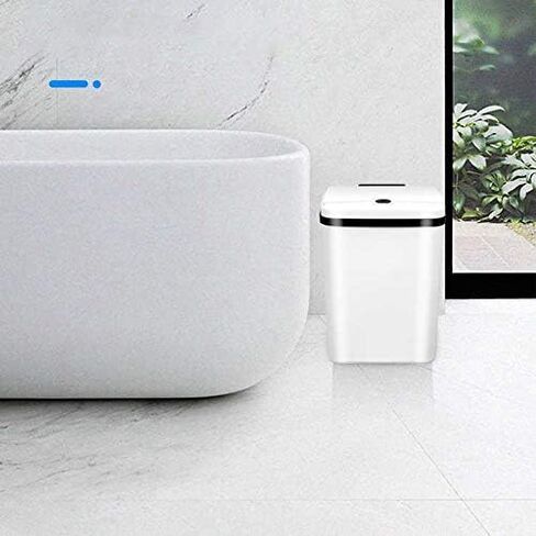 15L Smart Trash Can Household Charging Light Energy Trash Can Automatic Induction Dustbin with Lid Kitchen Bathroom Dustbin(D) in Saudi Arabia