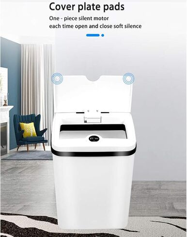 15L Smart Trash Can Household Charging Light Energy Trash Can Automatic Induction Dustbin with Lid Kitchen Bathroom Dustbin(D) in Saudi Arabia