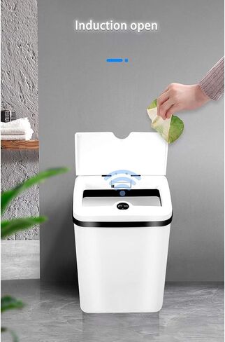 15L Smart Trash Can Household Charging Light Energy Trash Can Automatic Induction Dustbin with Lid Kitchen Bathroom Dustbin(D) in Saudi Arabia