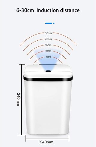 15L Smart Trash Can Household Charging Light Energy Trash Can Automatic Induction Dustbin with Lid Kitchen Bathroom Dustbin(D) in Saudi Arabia