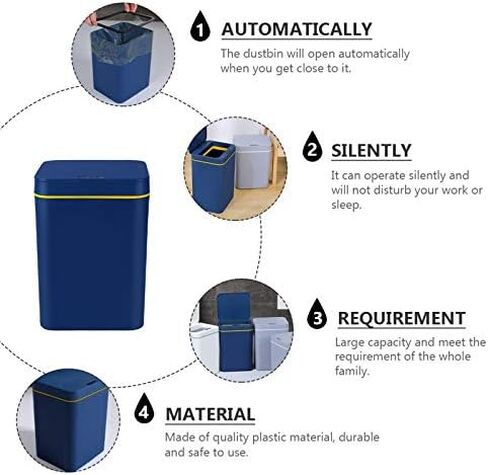 Intelligent Trash Can Contactless Garbage Can Automatic Induction Dustbin Suitable for Study, Living Room in Saudi Arabia