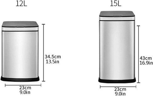 Intelligent Trash Can Sensor Dustbin Smart Sensor Waste Bin Home Rubbish Can for Kitchen Bathroom Garbage(E,15L) in Saudi Arabia