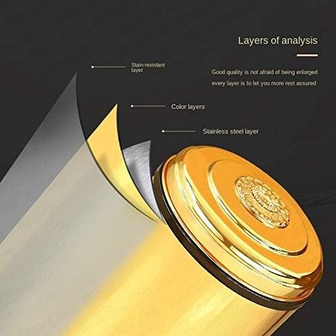 Golden Pedal Metal Trash Can Upscale Hotel Villa Kitchen Living Room Bathroom Covered Garbage Storage Bucket Dustbin(6L) in Saudi Arabia