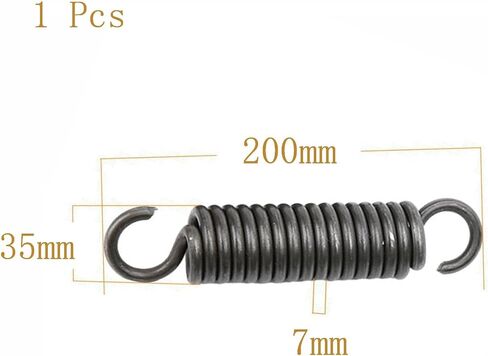 Springs,dualhooksprings, Spring Steel, Wire Diameter 7 mm, OD 35 mm, Free Length 100-200 mm, 1 Pcs(7 x 35 x 180 mm) in Kuwait