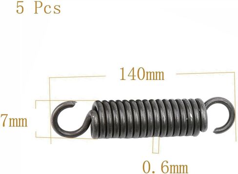 الينابيع ، dualhooksprings ، الفولاذ الربيعي ، قطر الأسلاك 0.6 مم ، OD 7 مم ، الطول المجاني 100-1000 مم ، 5 أجزاء (0.6 × 7 × 140 مم) in Kuwait
