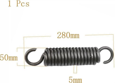 Springs,dualhooksprings, Spring Steel , Wire Diameter 5 mm, OD 50 mm, Free Length 200-500 mm, 1 Pcs(5 x 50 x 260 mm) in Kuwait
