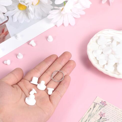 70 Pcs Silicone Rubber Hole Plug, 7 Sizes Round Rubber Button Hole End Covers, Silicone Plugs, White High Temp T-Type Holes Plugs, Soft Flexible Stopper, Waterproof & Sealing in Saudi Arabia
