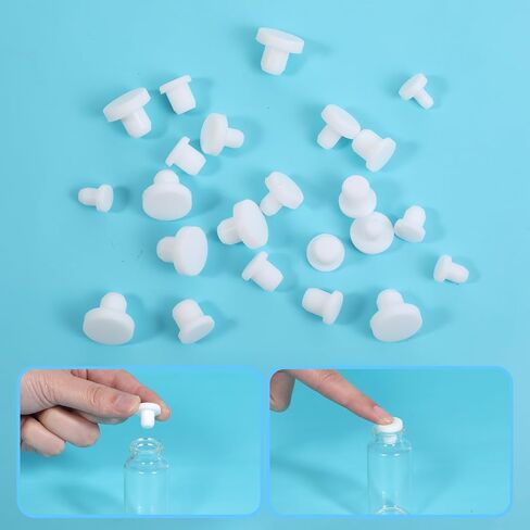 70 Pcs Silicone Rubber Hole Plug, 7 Sizes Round Rubber Button Hole End Covers, Silicone Plugs, White High Temp T-Type Holes Plugs, Soft Flexible Stopper, Waterproof & Sealing in Saudi Arabia