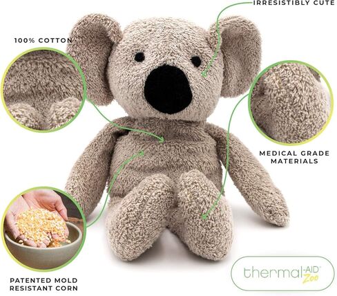 Thermal-Aid Zoo — Ollie The Koala — Kids Hot and Cold Pain Relief Heating Pad Microwavable Stuffed Animal and Cooling Pad — Easy Wash, Natural Sleep Aid — Pregnancy Must-Haves for Baby First Aid Kit in Kuwait