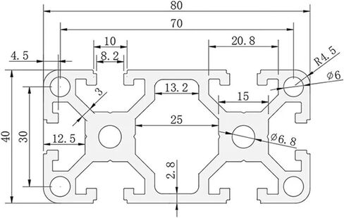 1pcs 4080W Heavy Duty Aluminum Profile Extrusion Frame for 3D Printer Camera Slider Furniture 100-1000m(900mm) in Kuwait