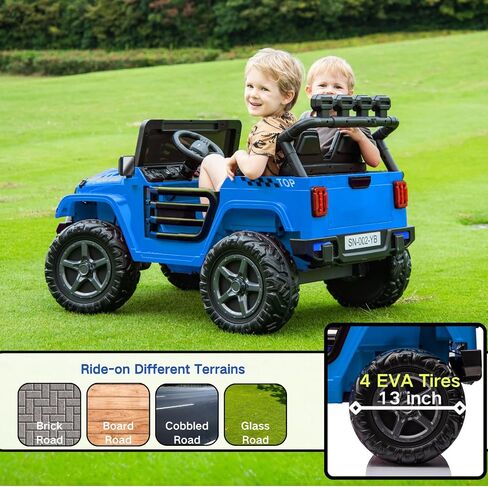 NEWQIDA 24V 2 Seater Ride on Car w/Remote Control 4wd Kids Electric Vehicles Ride on Toys Car, EVA Tires Wheels, 20" Spacious Seat, LED Lights, Music, Spring Suspension, 4x200W Motors, Hot Pink in Kuwait