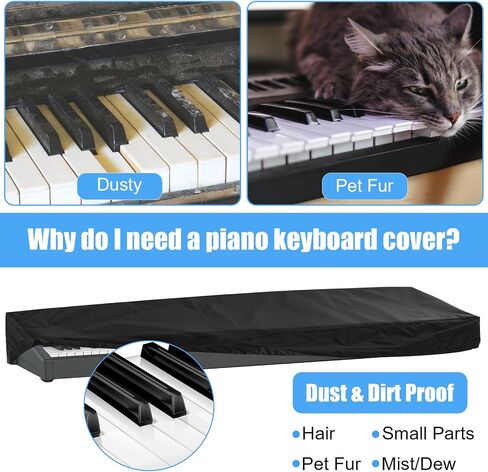 88 Keys Piano Keyboard Dust Cover Cover Digital Piano Beyboard Covers ، Thicking Cover Cover Cover Precium for Digital Pianos (88 Keys ، Black) in Saudi Arabia