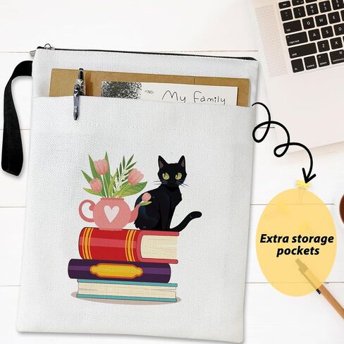 Reading is My Therapy - Daisy Flower Book Sleeve, Book Lovers Gifts Book Pouch Book Sleeve with Zipper and Front Pocket Reader Gifts Birthday Gifts for Adult Teen Teacher -12 in Saudi Arabia