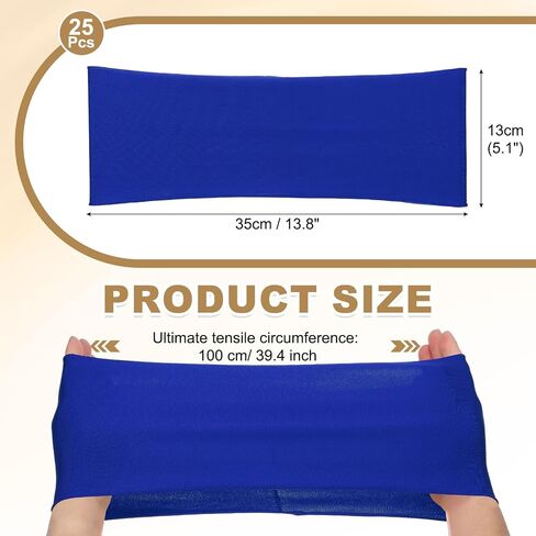 Patikil Premium Spandex Chair Sashes أقواس ، 25 PCS مرنة تمتد كرسي تغطية الفرقة مع مشبك شريط التمرير لزجاج حفلات عيد الميلاد ، الأزرق in Saudi Arabia