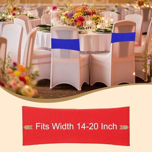 PATIKIL Premium Spandex Chair Sashes Bows, 50 Pcs Elastic Stretch Chair Cover Band Ties with Slider Buckle for Birthday Party Banquet Wedding Decoration, Lemon Yellow in Saudi Arabia