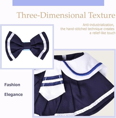 Clothes for 15cm/17cm LB Doll Accessories Suit, Premium Fashion Dresses+Bow Hair Accessory (01.Black Purple (Hair Bow+Dress)) in Kuwait