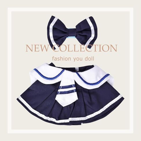 Clothes for 15cm/17cm LB Doll Accessories Suit, Premium Fashion Dresses+Bow Hair Accessory (01.Black Purple (Hair Bow+Dress)) in Kuwait