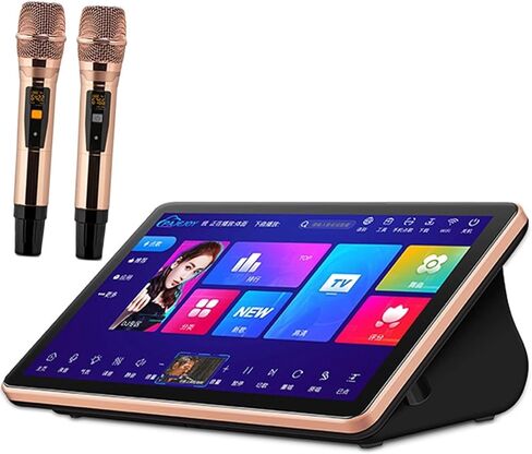 شاشة تعمل باللمس Karaoke KTV Player ، نظام الكاريوكي 18.5 بوصة ، مع الميكروفون اللاسلكي ، والتحكم الصوتي الذكي AI ودعم لغات متعددة ، ومكبر للصوت الكاريوكي للمنزل ، والحفلات (الأسود ، 20 ألف أغنية) in Saudi Arabia