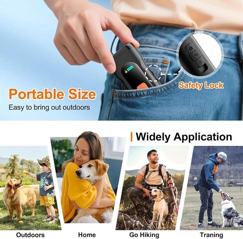 Dog Bark Deterrent Devices Anti Barking Device for Dogs Ultrasonic Bark Stopper Portable Dog Training Tool Indoor Outdoor Up to 50ft Correct Bad Behavior of Own or Neighbor's Dog (Orange) in Saudi Arabia