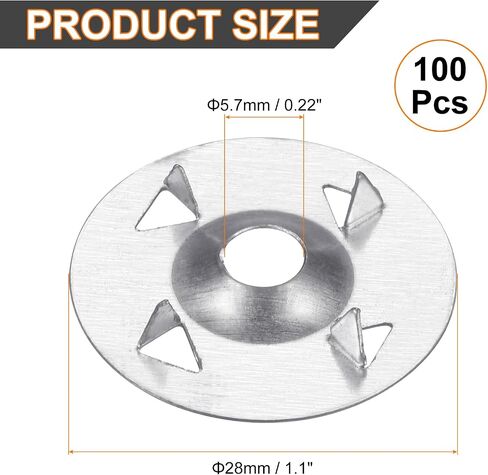 HARFINGTON 100pcs Foam Board Fasteners Washers 1-1/8 Inch Galvanized Steel Wall Washer for Fixing Fastening Installation Foam Board Panels in Saudi Arabia