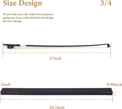 القوس الكمان من ألياف الكربون ، مكافحة التشوه ، متينة ومتوازنة بشكل جيد ، مصنوعة من شعر حصان المنغوليين النطاط ، للمبالغ المهنية ، المبتدئين ، ممارسة الكمان للأطفال (4/4) in Kuwait