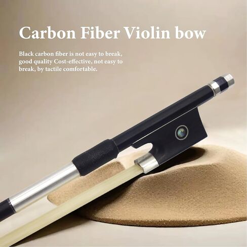 القوس الكمان من ألياف الكربون ، مكافحة التشوه ، متينة ومتوازنة بشكل جيد ، مصنوعة من شعر حصان المنغوليين النطاط ، للمبالغ المهنية ، المبتدئين ، ممارسة الكمان للأطفال (4/4) in Kuwait
