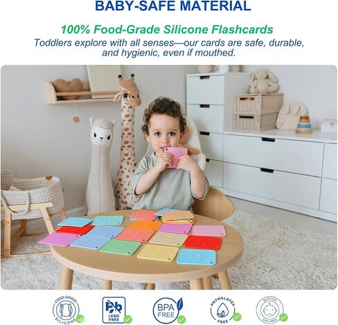 SiliABCs Alphabet Flash Cards, Non-Toxic Silicone Baby Toddler Flash Cards, Montessori Sensory ABC Toys, Preschool Learning Activities, Dishwasher Safe Silicone ABC Letters Flashcards in Saudi Arabia