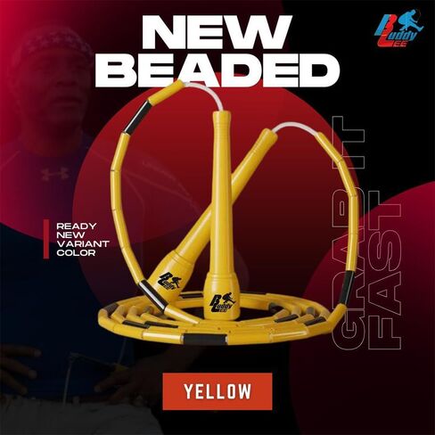 Buddy Lee New Beaded Jump Rope – Adjustable Skipping Rope for Kids & Adults – Durable, Tangle-Free Fitness Jump Rope with Ergonomic Handles for Cardio, Training & Outdoor Workouts in Kuwait