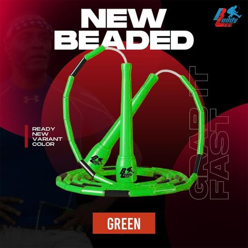 Buddy Lee New Beaded Jump Rope-حبل تخطي قابل للتعديل للأطفال والكبار-حبل قفز للياقة بدائي وخالي in Kuwait