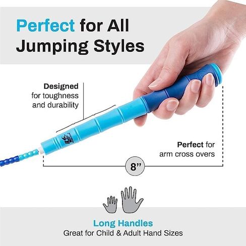 Buddy Lee New Beaded Jump Rope-حبل تخطي قابل للتعديل للأطفال والكبار-حبل قفز للياقة بدائي وخالي in Kuwait
