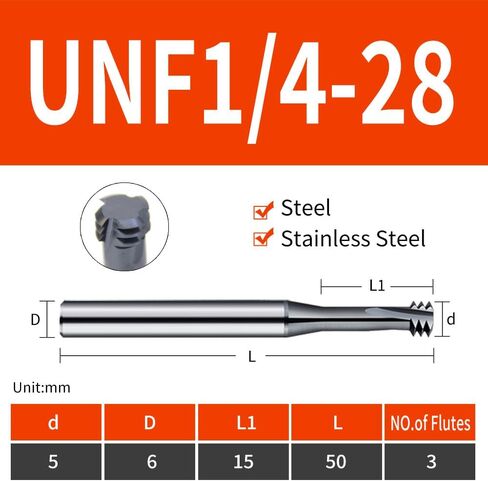 5pcs unc unf crbide closter carbide الصلبة للفولاذ المقاوم للصدأ UNC2-56 in Kuwait