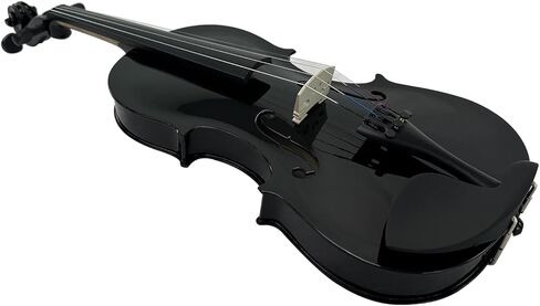 Silvio 4/4 الكمان الأسود الصوتي - الحجم الكامل ، للمبتدئين ، يشمل حالة ، موالف ، روزن ، راحة الكتف ، أقواس 2 ، سلاسل احتياطية ، كتم - أسود - مناسب للبالغين والمبتدئين in Kuwait