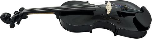 Silvio 4/4 الكمان الأسود الصوتي - الحجم الكامل ، للمبتدئين ، يشمل حالة ، موالف ، روزن ، راحة الكتف ، أقواس 2 ، سلاسل احتياطية ، كتم - أسود - مناسب للبالغين والمبتدئين in Kuwait